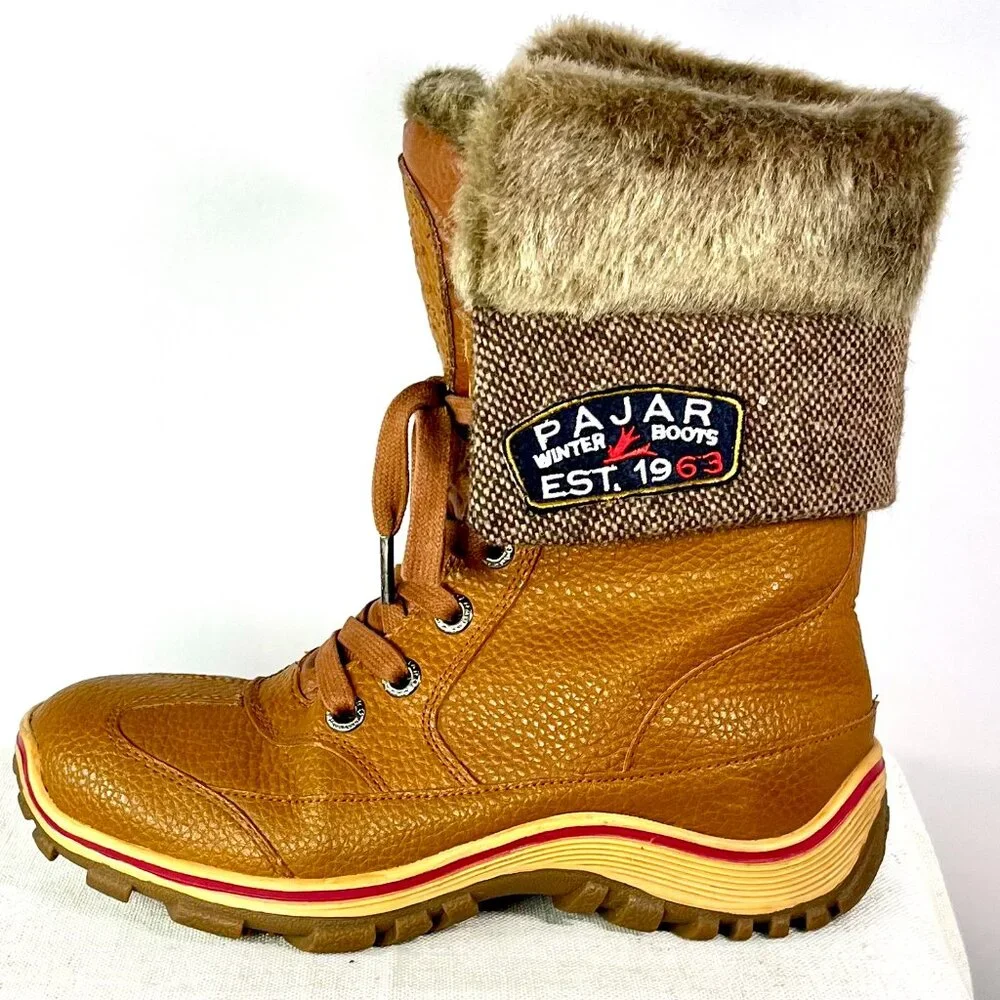 Pajar Leather Insulated Waterproof Faux Fur Snow Boots Women’s Size 7–7.5 - Picture 10 of 16